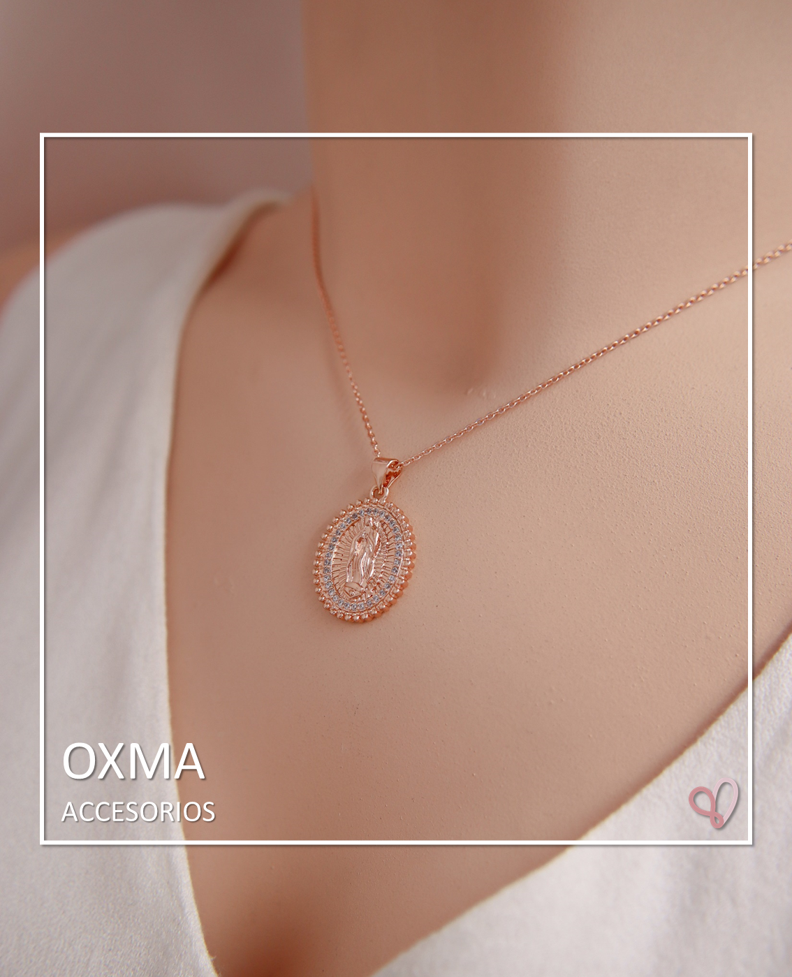 CONJUNTO VIRGEN GUADALUPE ORO ROSA