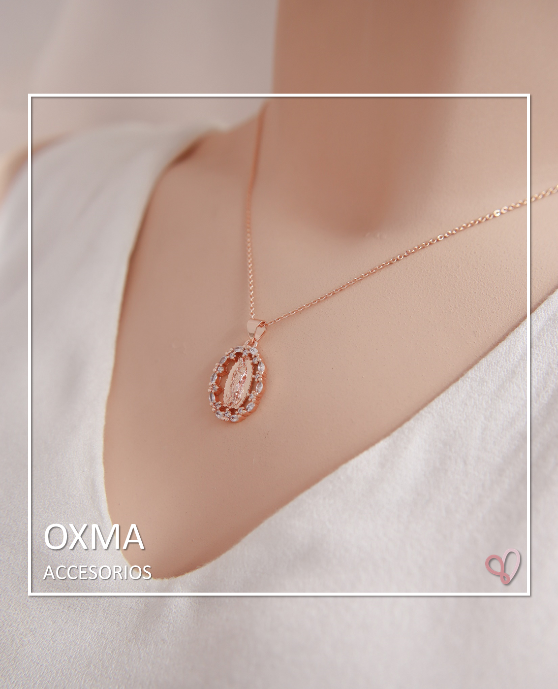 CONJUNTO VIRGEN GUADALUPE ORO ROSA