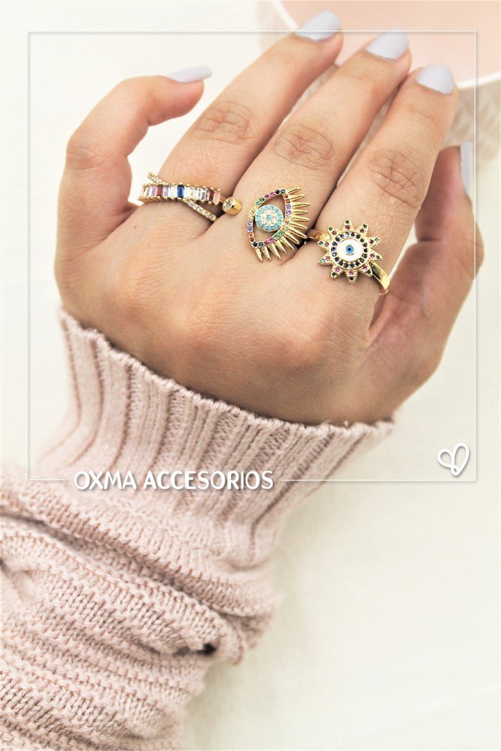 anillo ojo protector y circon
