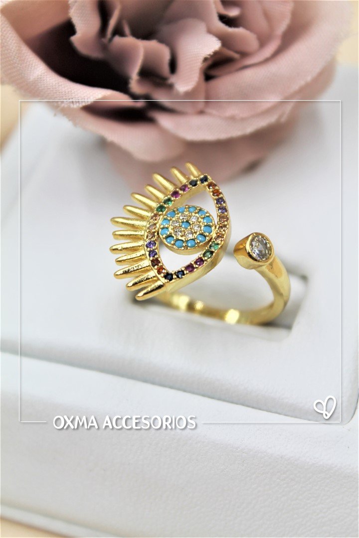 anillo ojo protector y circon