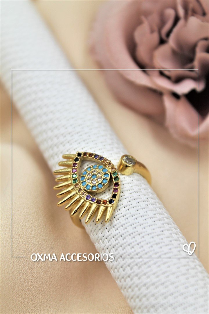 anillo ojo protector y circon
