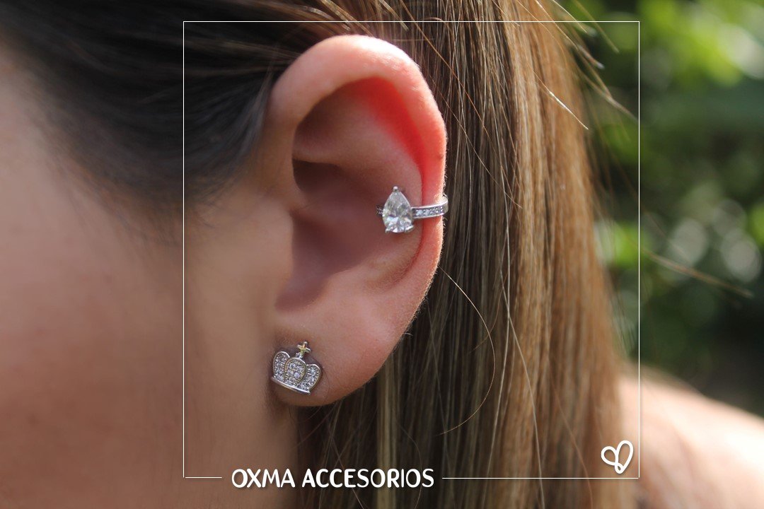 earcuff corazon plateado