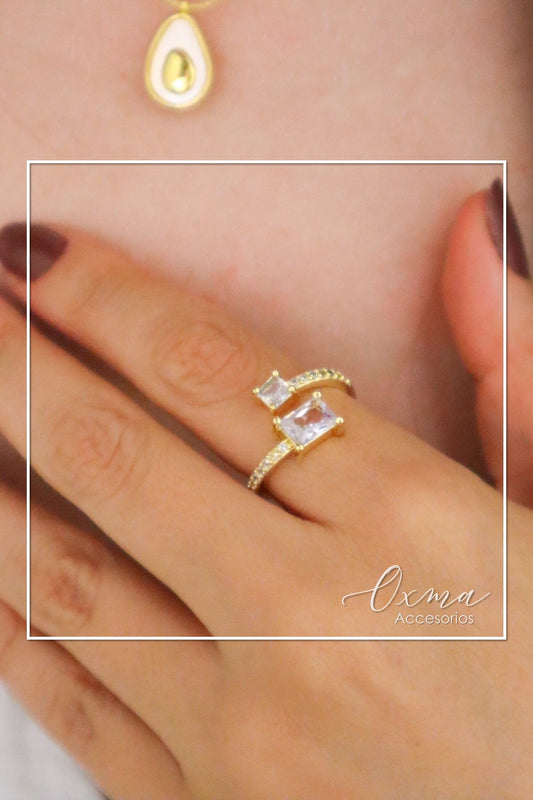 ANILLO CIRCONES CUADROS