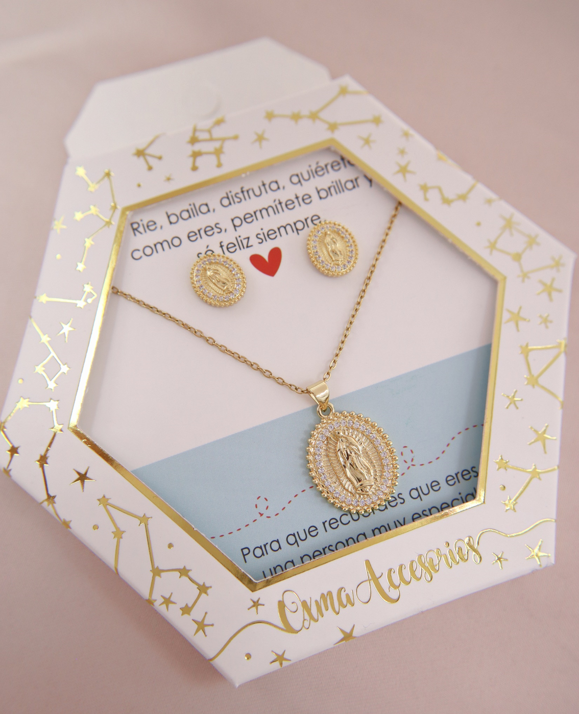 CONJUNTO VIRGEN GUADALUPE DORADA