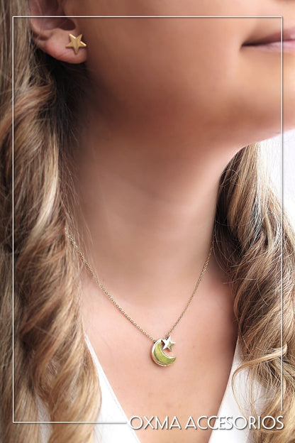 conjunto luna y estrella bicolor