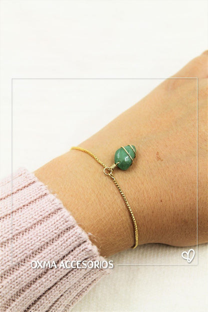pulsera piedra natural rustica