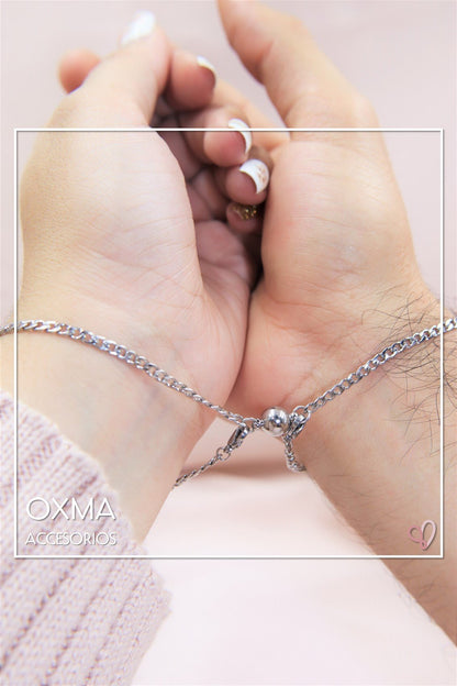 PULSERAS IMAN PLATEADO