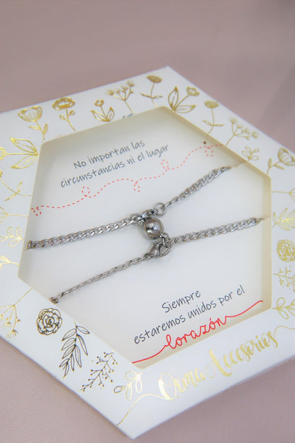 PULSERAS IMAN PLATEADO