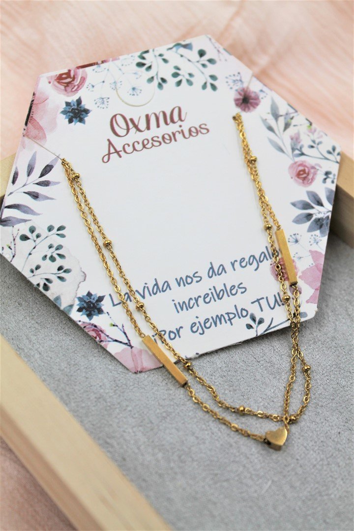 tobillera doble corazon mini