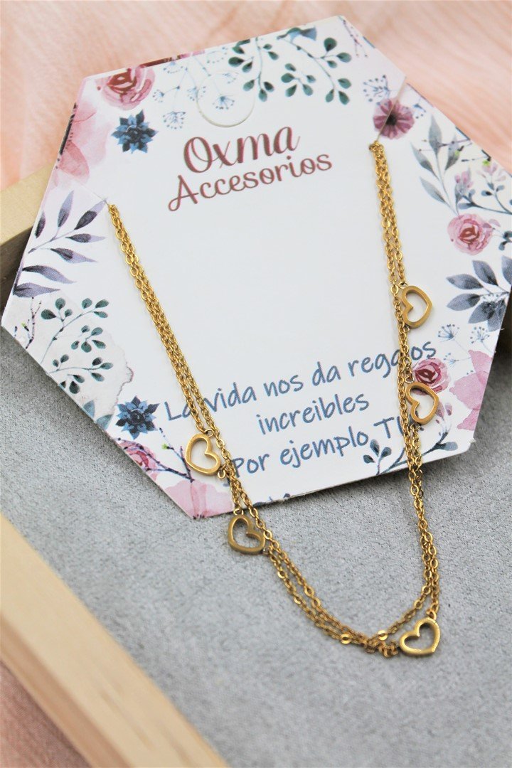 tobillera doble corazon
