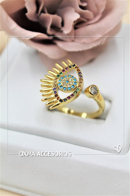 anillo ojo protector y circon