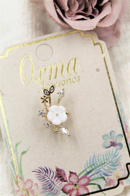 earcuff flor blanca